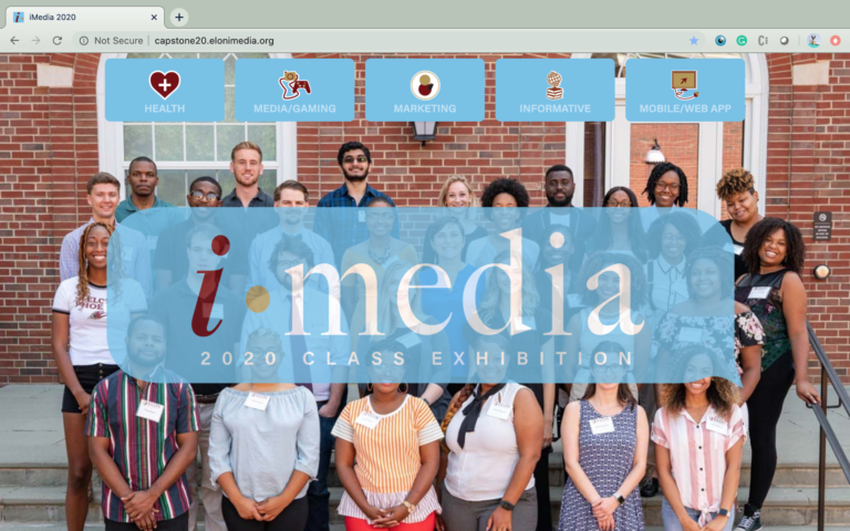 Home page of the iMedia 2020 Capstone Exhibition website.
